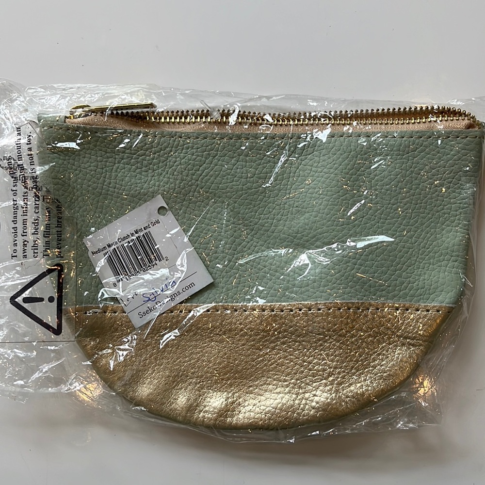 Seeking Medium Moon Clutch in Mint & Gold NWT